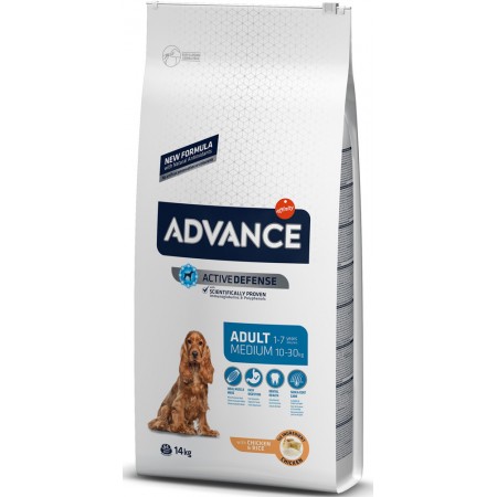 Advance Dog Adult Chicken and Rice КУРИЦА корм для собак средних пород 14 кг (924068)